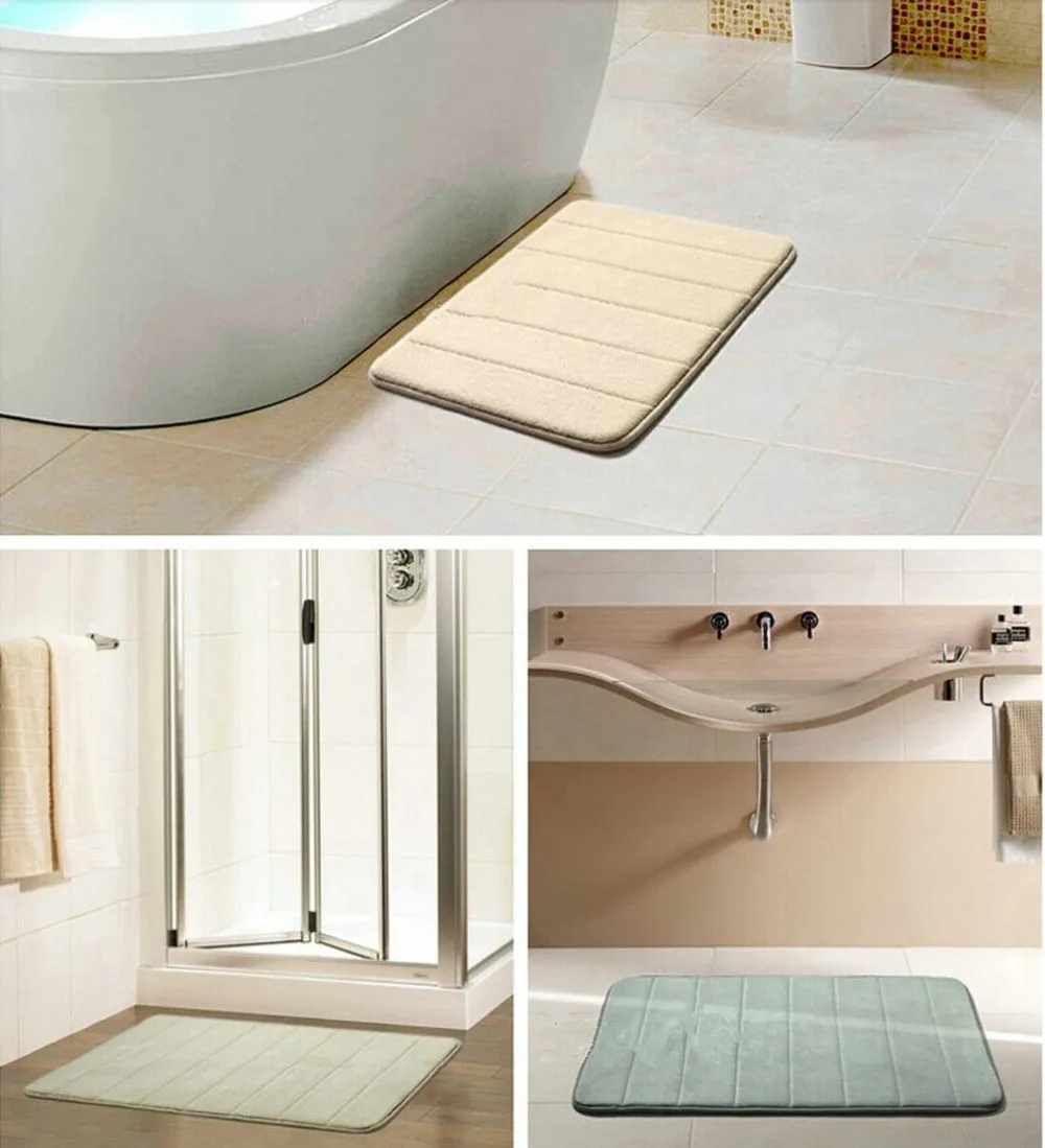 NiceRug Top Quality Memory Foam Water-absorbing Non-Slip Soft Striped Bath Mat Carpet Floor Mats Luxurious Ru | Дом и сад