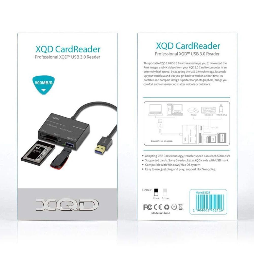 Кард-ридер алюминиевый сплав фото видео тип-c флэш-память камера USB3.0/2,0 XQD ABS Портативный для sony G серии#0103