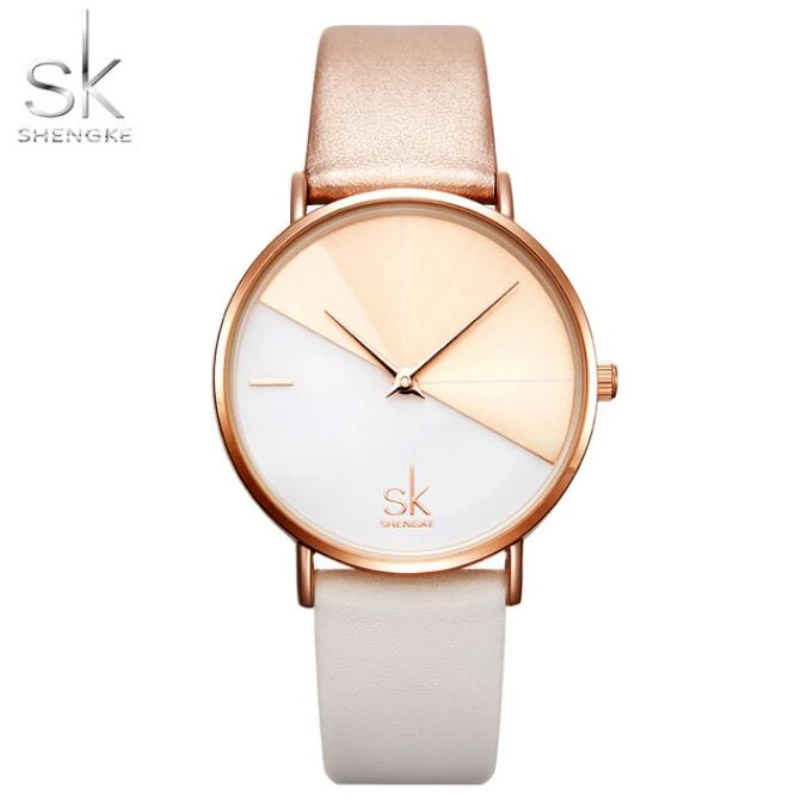 Relogio Feminino SK женские часы Shengke Топ бренд класса люкс розовое золото креативные