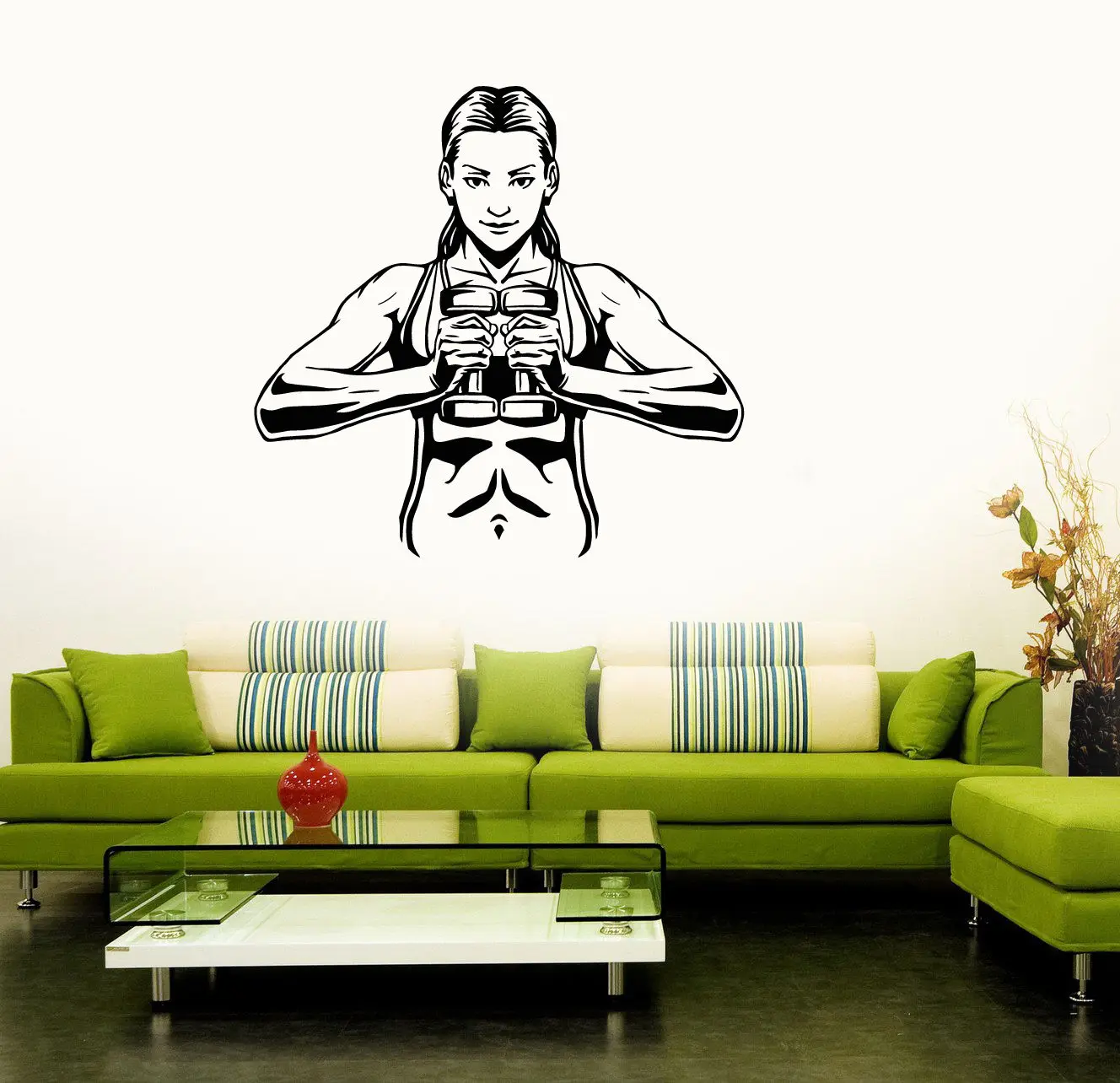 Новая Виниловая наклейка для фитнеса мотивация занятий спортом женщин