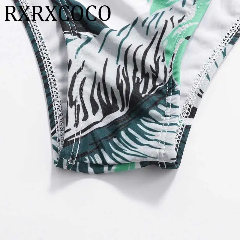 

2019 High waist bikini push up swimsuit women bikini set knot swimwear printed bathing suit maillot de bain bandeau swim suit