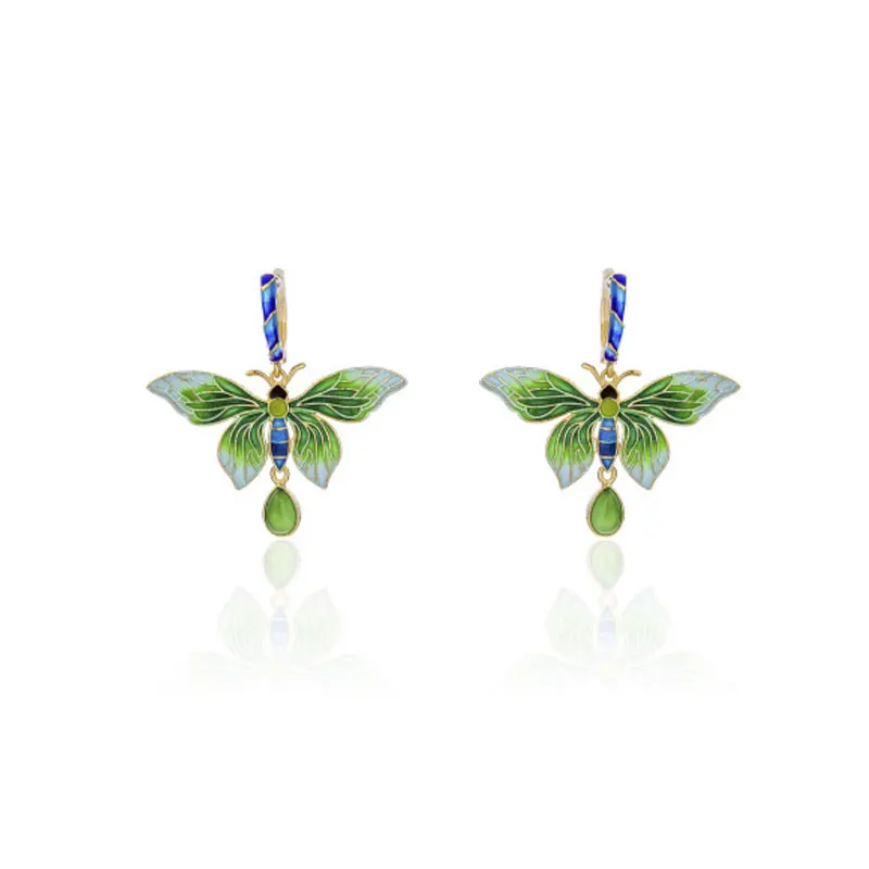 RADHORSE Jasper Earring Genuine 925 Sterling Silver Butterfly Modeling for Women Luxurious &amp Classic Style Fine Jewelry | Украшения и