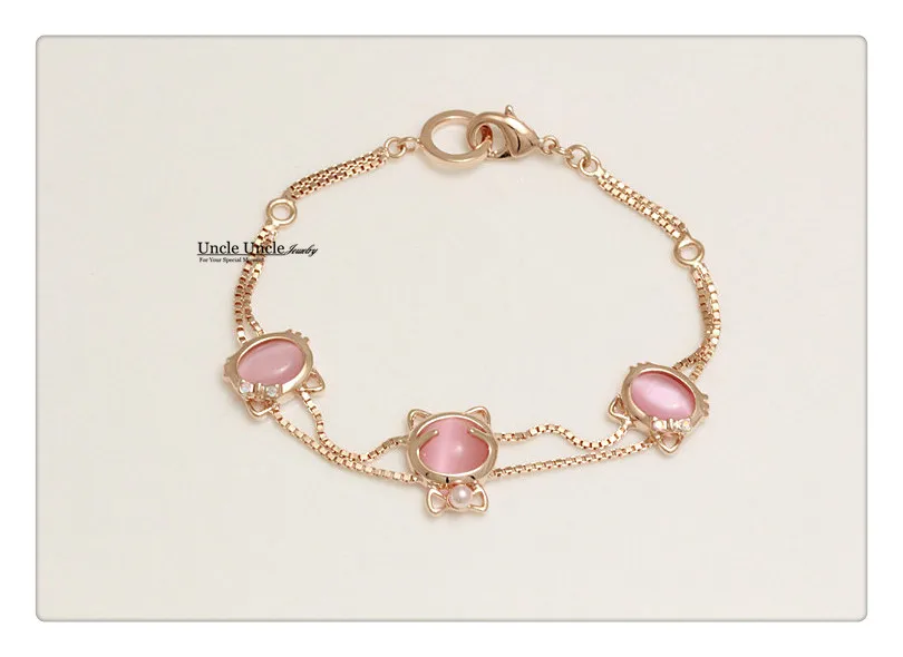 Прекрасный розовый золотой цвет 3 шт Высокое качество опалы прекрасный котенок