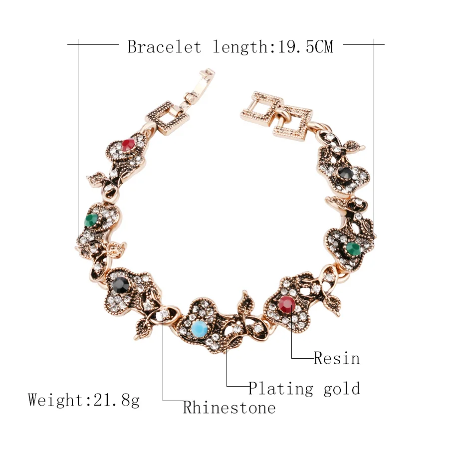 Женский винтажный браслет из смолы и белого кристалла|bracelets for women gold|gold colorwomen bracelet