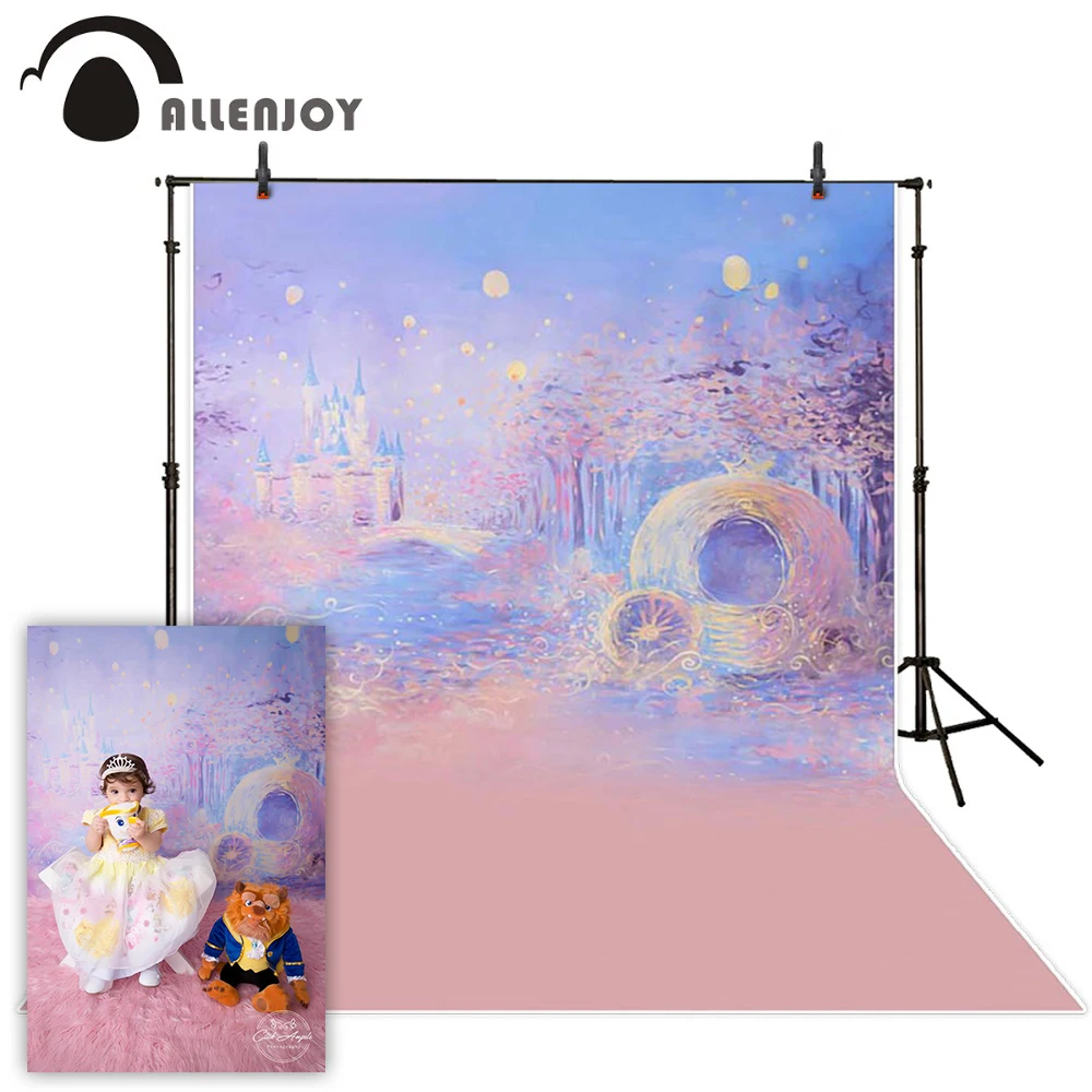 Фон для фотосъемки Allenjoy синий боке фон ночной замок мальчик девочка летние фоны