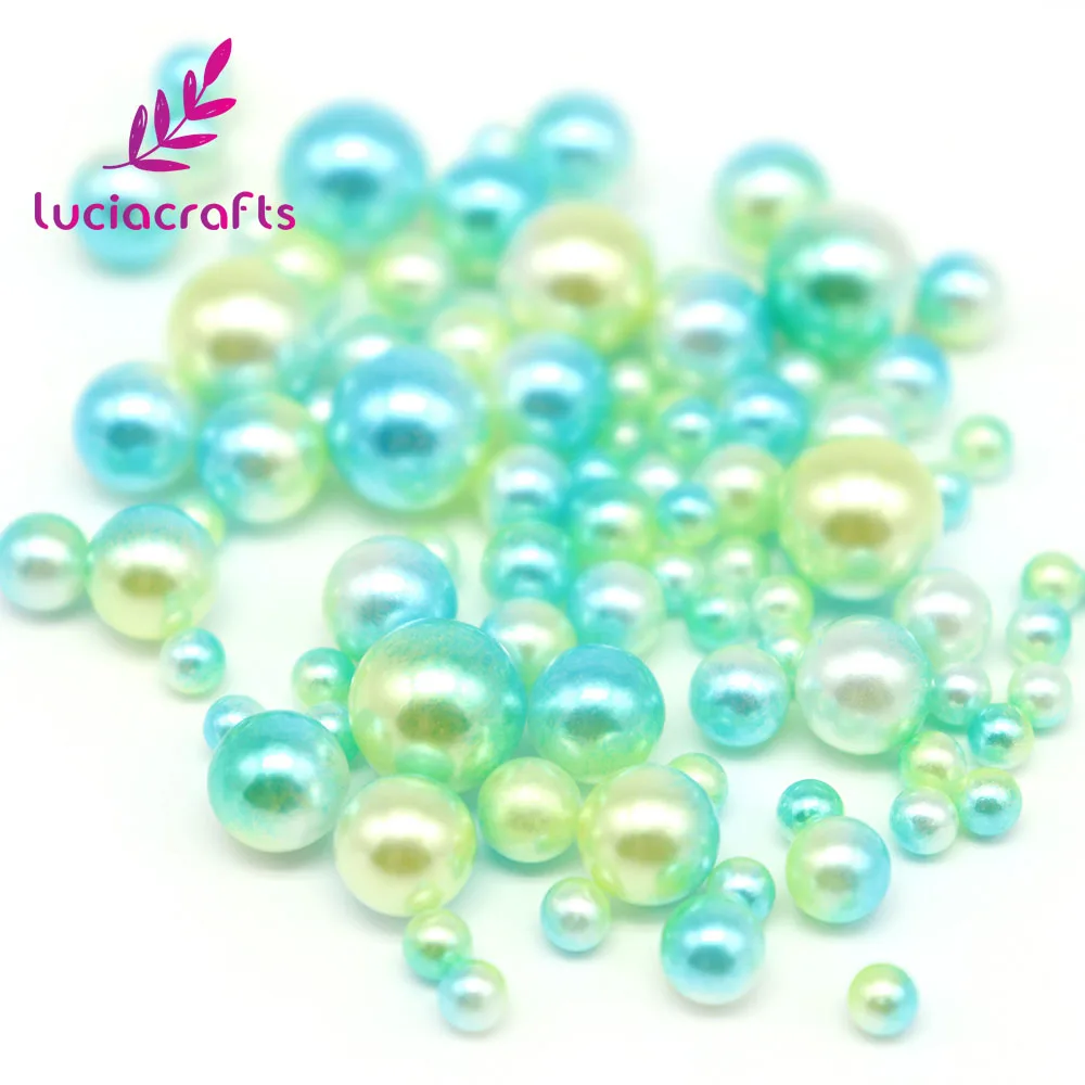 Lucia Crafts 4/6/8/10 мм смешаны в случайном порядке, нет отверстия имитация жемчуга Круглой Формы Свободные Бисер для одежды собственными руками Сделай Сам аксессуары 20 г/лот E0906