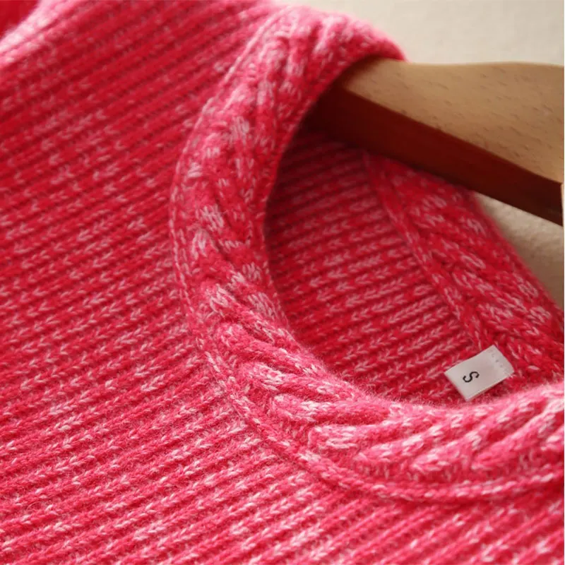 Женский Повседневный свитер из 100% чистого кашемира пуловер вязаный длинный