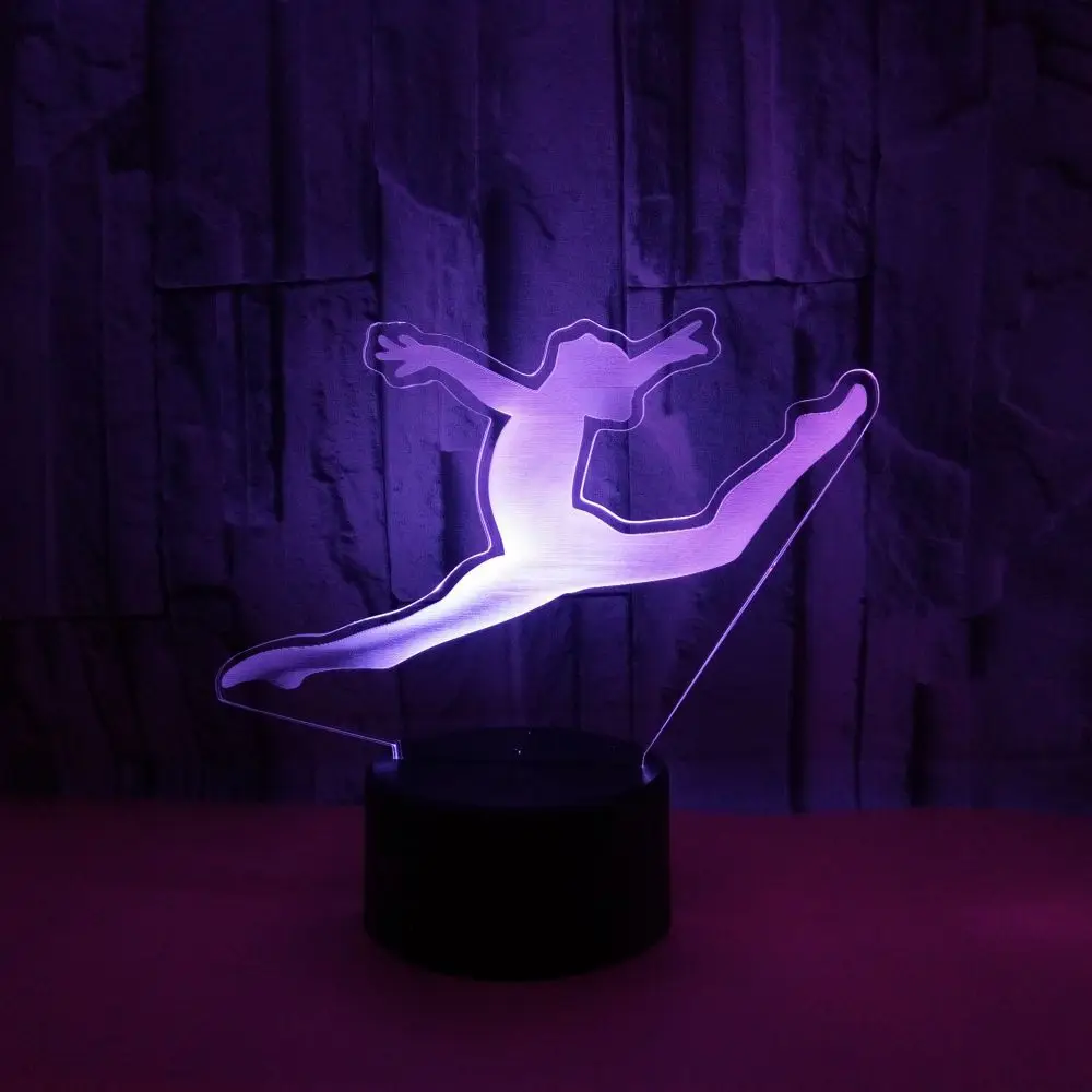Гимнастический красочный 3D свет сенсорный пульт ночник Luminaria De Mesa Powerbank