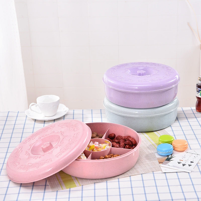 Упаковочная коробка для хранения Пшеничная солома с отсеками кухонные