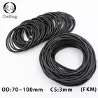 Флюоровое резиновое кольцо, черное уплотнительное кольцо FKM OD70727580859095100*3 мм, уплотнительное кольцо, уплотнительные прокладки, масляная и топливная шайба