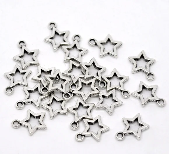 DoreenBeads 50 тусклый серебристый цвет кулон Подвеска со звездой 15х12 мм (B14057) |