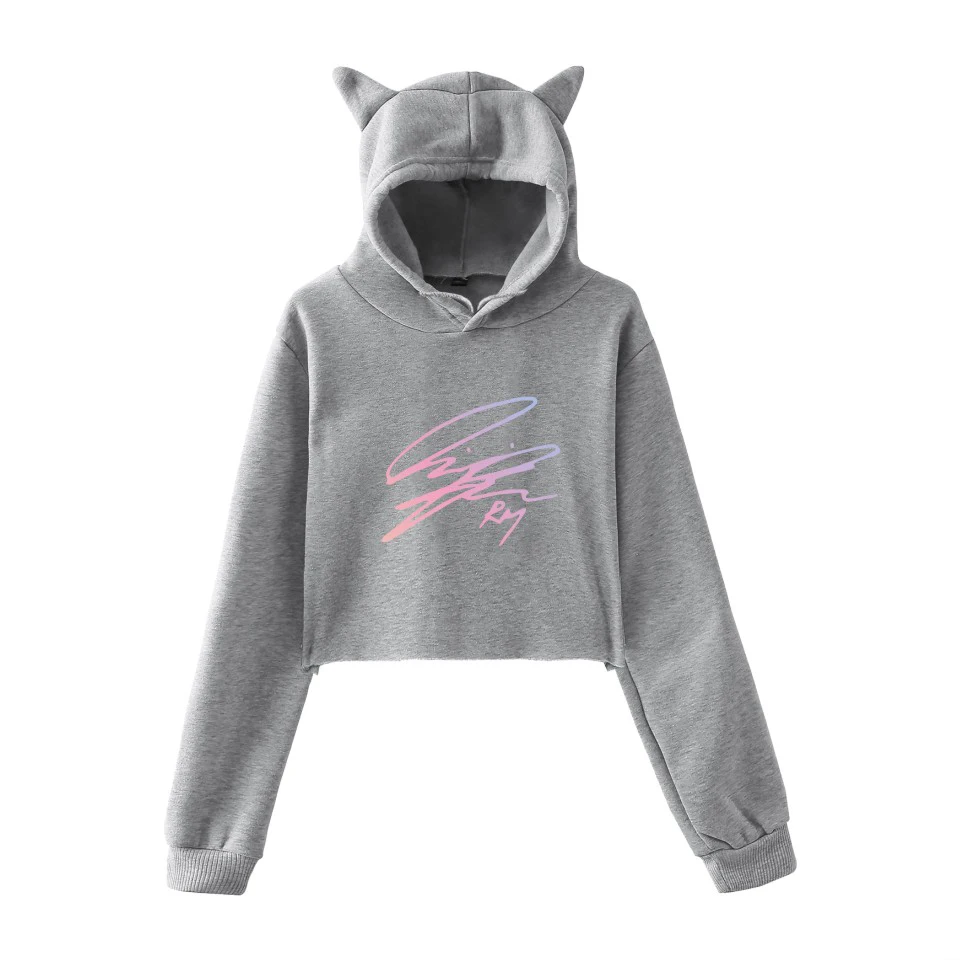 Лидер продаж короткий кошачий Топ JIMIN Love Yourself модная толстовка с капюшоном SUGA Print