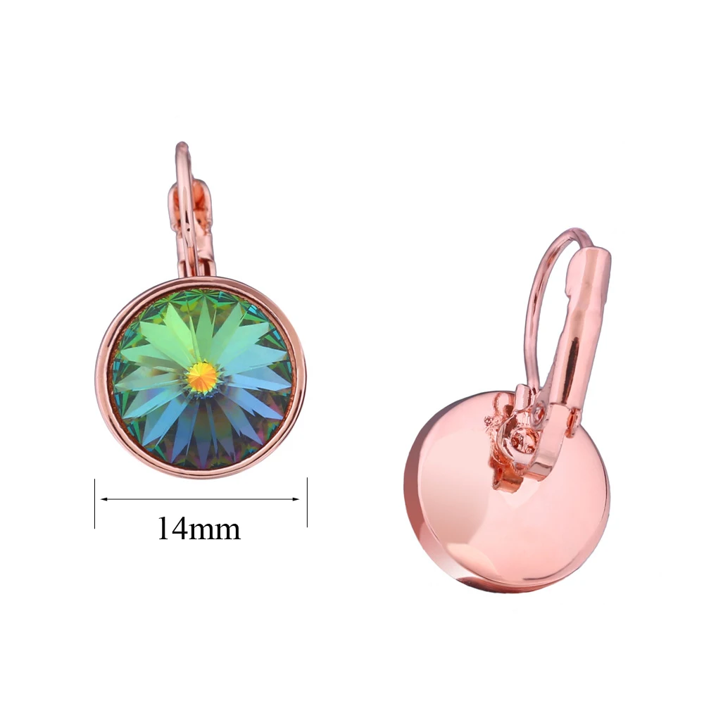 Женские серьги гвоздики Bella Philosophy розовое золото с австрийским кристаллом