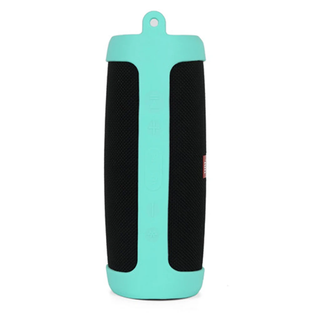 Silicone Green 2 in 1 Hard EVA Carry Zipper Storage Box Bag+ Soft Silicone Cover Case For Charge 4 Bluetooth Speaker Bag for jbl charge 4 case - Цвет: Silicone Green