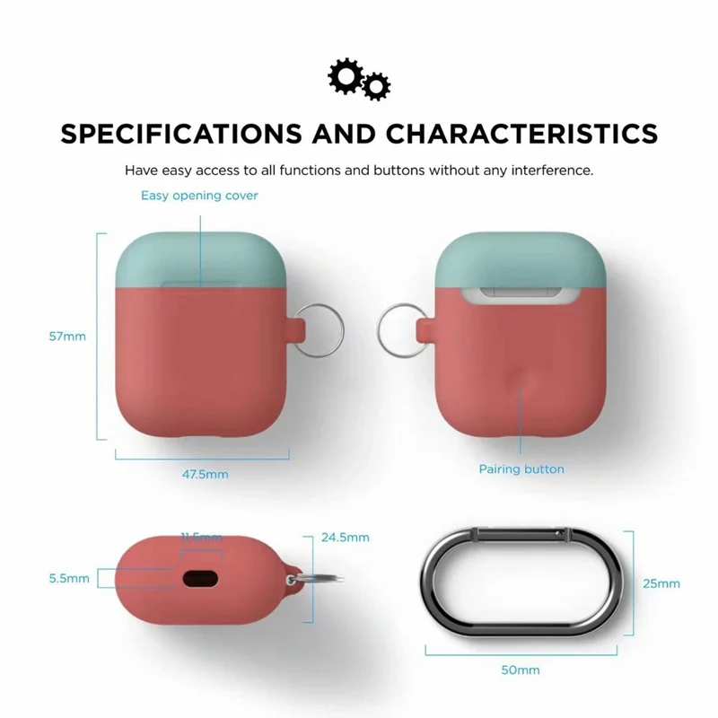 Wireless Bluetooth Earphone Case for Airpods Silicone Soft Rubber Dual Color Protective Cover | Электроника