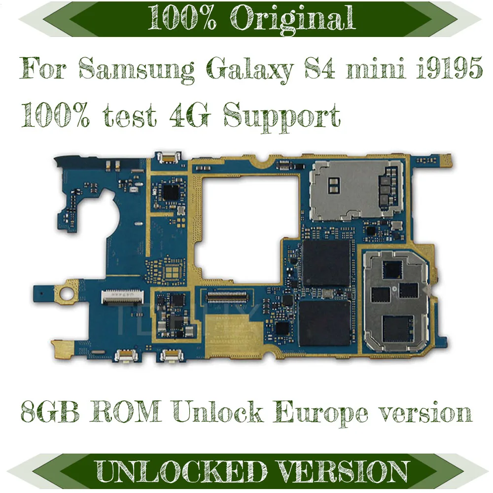 Оригинальная разблокированная материнская плата для samsung Galaxy S4 Mini i9195, хорошая Рабочая материнская плата с чипами, материнская плата