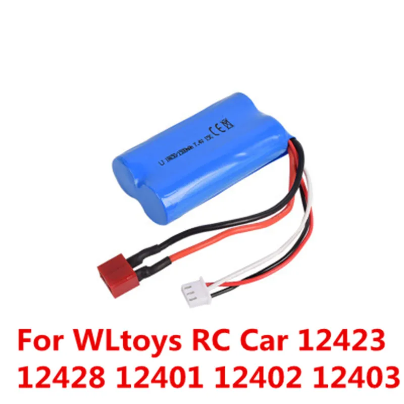 

18650 7.4V 2S 1500mAh Lipo Battery for WLtoys 12423 12428 Car 15C Lipo Battery For RC Car 12401 12402 12403
