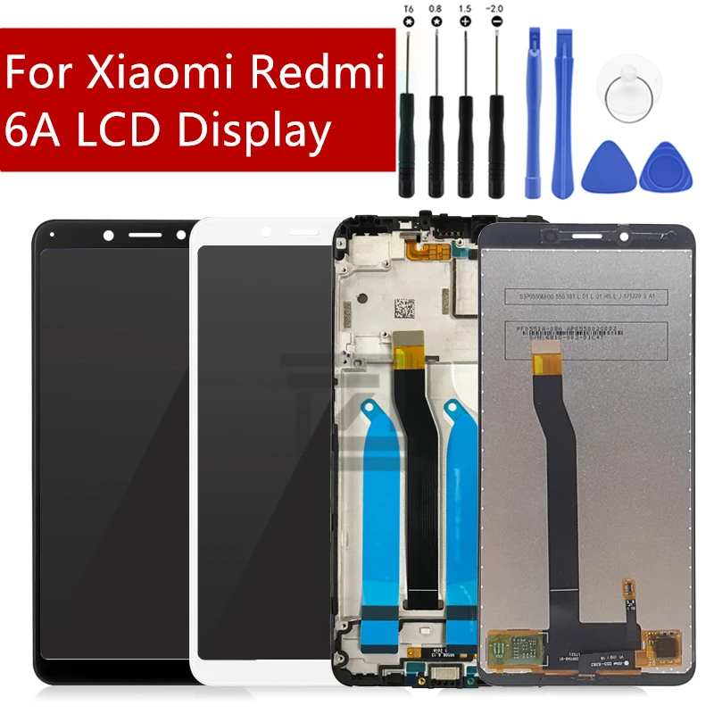 

ЖК-дисплей для Xiaomi Redmi 6A, сменный сенсорный экран с рамкой, ЖК-дигитайзер для Redmi 6, ЖК-дисплей в сборе, запасные части