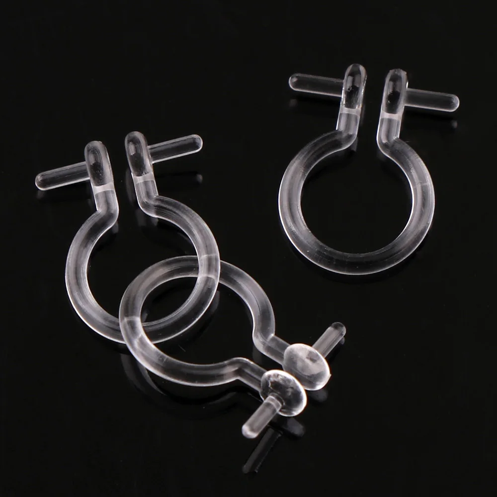 20pc CheapTransparent Painless Ear Clip Base For DIY Making Plug Resins Plastic Earrings Setting JewelryAccessories | Украшения и