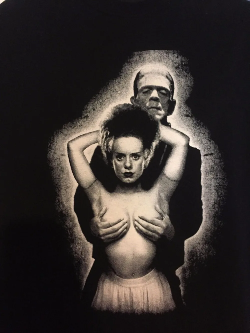 Футболка Frankenstein универсальные топы с изображением монстра из фильма 2019 короткая
