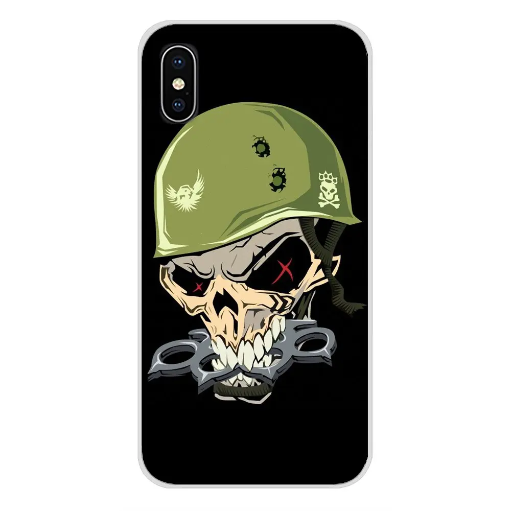 Чехлы для мобильных телефонов Apple iPhone X, XR, XS MAX, 4, 4S, 5, 5S, 5C, SE, 6, 6 S, 7, 8 Plus, ipod touch, 5, 6, five finger death punch skull - Цвет: images 1