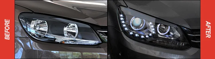 AKD автомобильный Стайлинг для VW Touran фары 2010- Touran светодиодный фары DRL Биксеноновые линзы Высокий Низкий луч парковка противотуманные фары