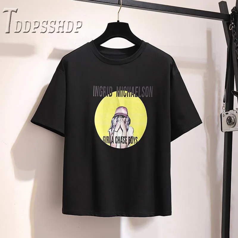 Summer Women Sets Black T Shirt and Yellow Skirt Female Sets