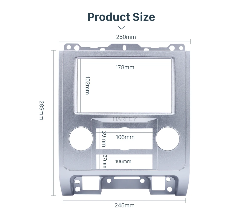 Harfey серебро 2Din Автомобильный DVD Радио Панель рамка Панель для 2007 2008 2009 2010 2011 2012 Ford Escape MAZDA Tribute MERCURY Mariner
