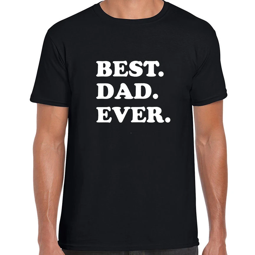 Футболка BEST DAD EVER мужская с надписью повседневная смешная рубашка для мужчин топ