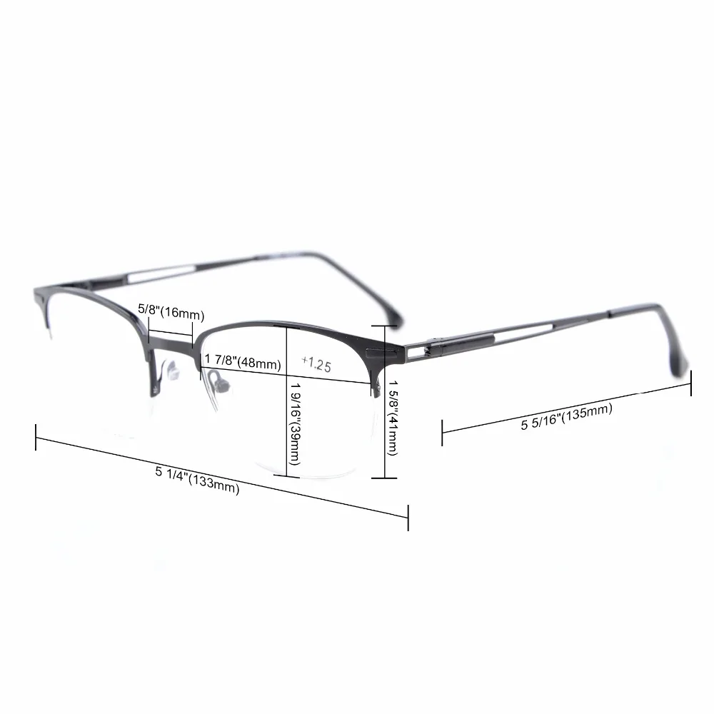 R1645 очки для чтения качественные пружинные петли полуобода мужчин и женщин + 0 00 4