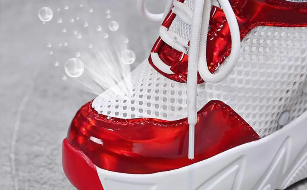 Женская модная повседневная обувь увеличивающая рост на платформе 10 см сетевая