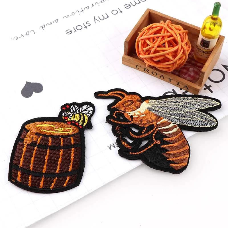 1 шт. патчи с вышивкой в виде пчелы и меда|embroidery iron on patches|embroidery oniron patches |