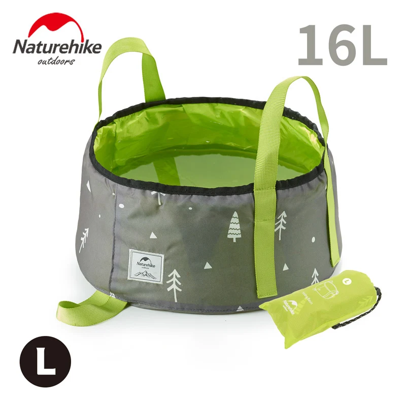 Gray green L Naturehike Сверхлегкий складной 10L/16L портативный ведро открытый умывальник складной контейнер для воды кемпинг Пикник мыть ведро - Цвет: Gray green L