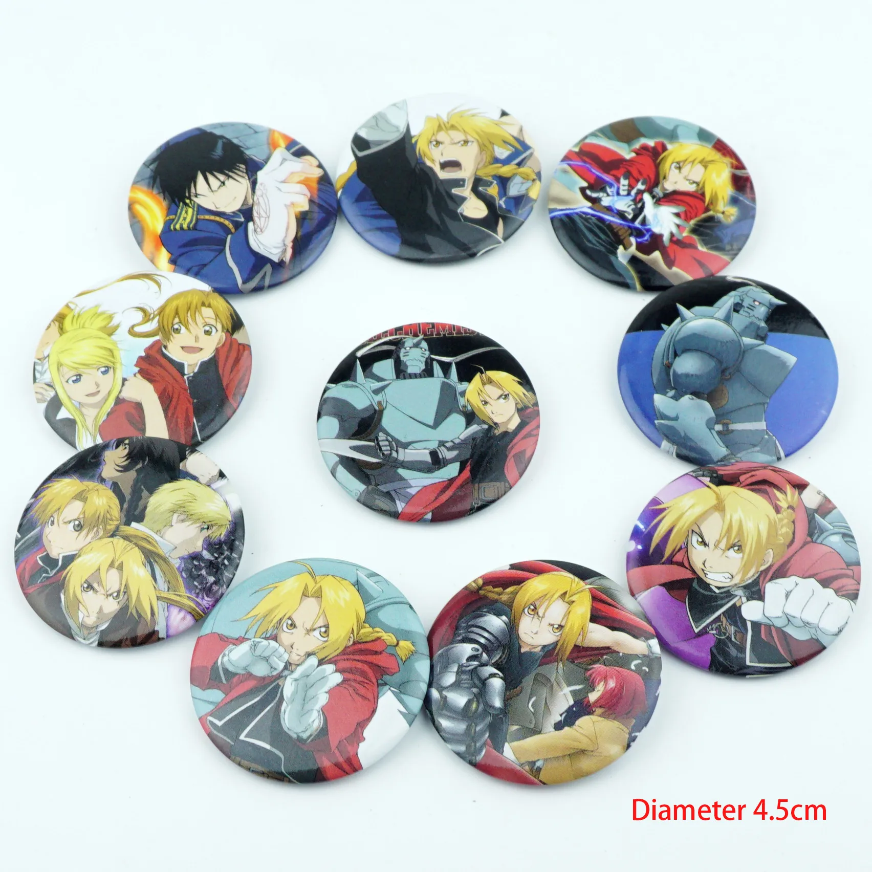 10 шт./компл. Японские Аниме цельнометаллические значки алхимика заколки Брошь на