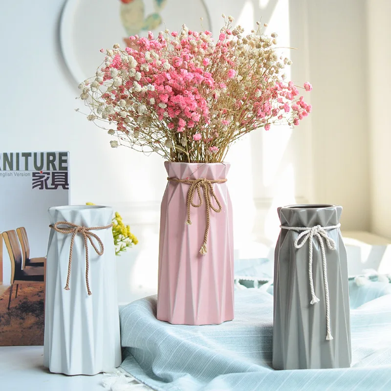 Geometric Creative Craft Chinese Ceramic Vase Modern Decorative Flower Vases Home Decoration Accessories For Wedding | Дом и сад