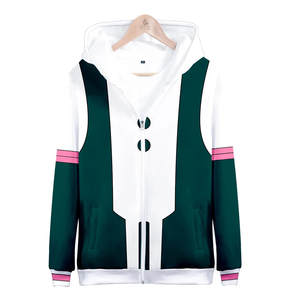 Толстовка с капюшоном на молнии 3d изображением героев из аниме My Hero academic Liefde Jezelf