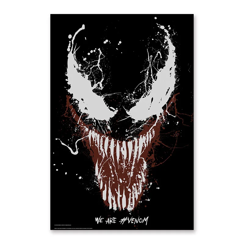 Веном фильм Том Харди Marvel Новинка плакат комиксы герой Шелковые Плакаты и принты настенные художественные картины для гостиной домашний декор - Цвет: 03