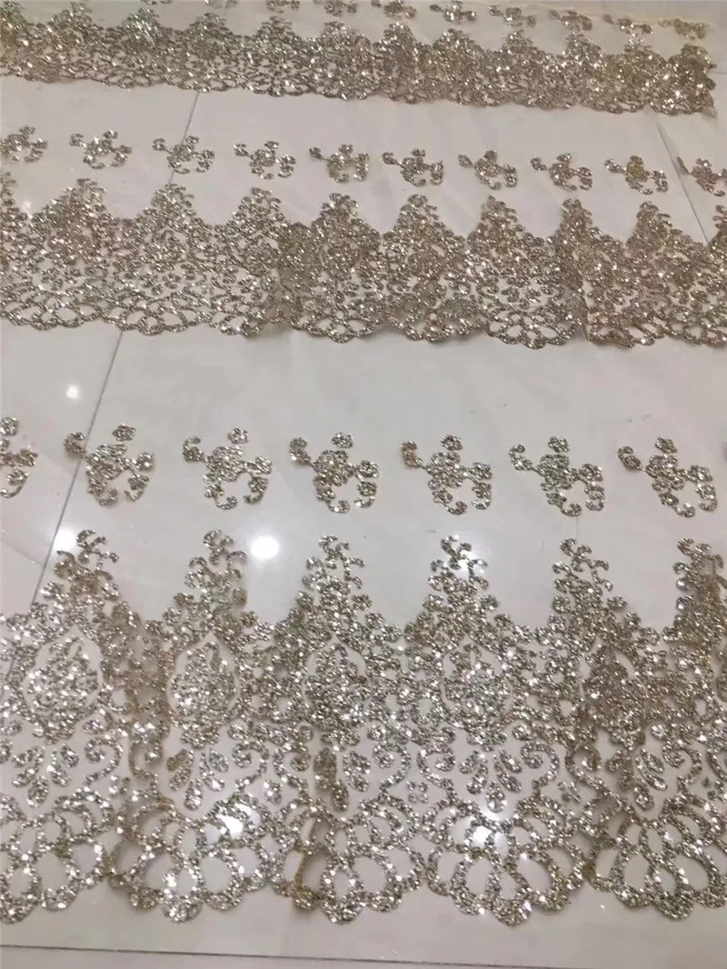 Золотистый цвет красивое блестящее кружево с блестками вышивкой сетчатая