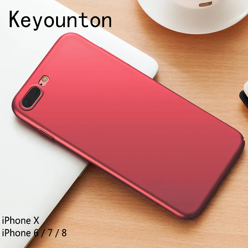 Чехол Keyounton для iPhone X черный чехол матовая жесткая сумка мобильного телефона 6 S Plus