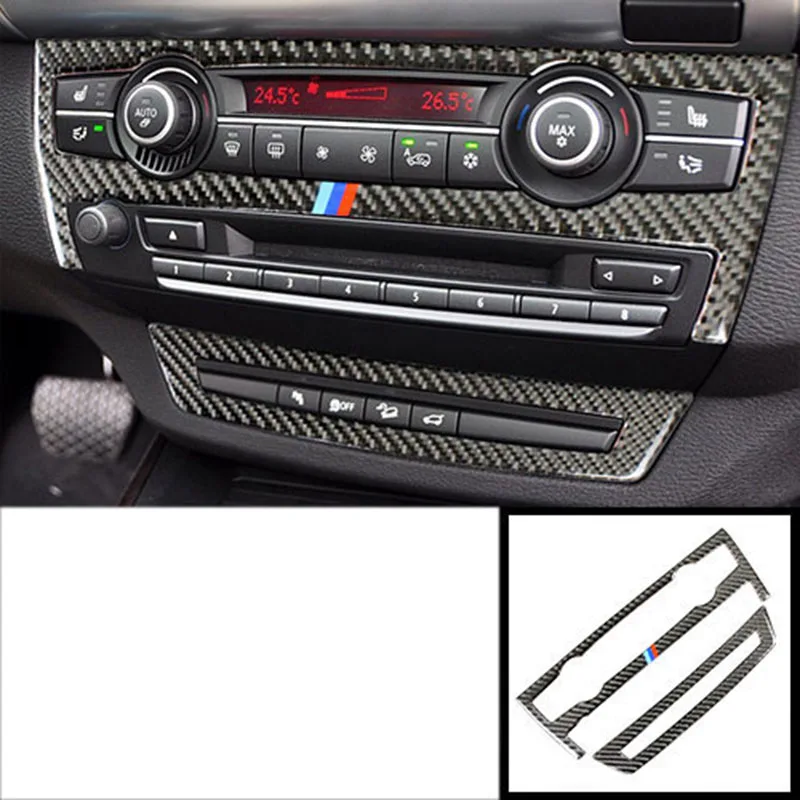 

lsrtw2017 carbon fiber car cd player air conditioner panel trims for bmw x5 x6 E70 E71 2006 2007 2008 2009 2010 2011 2012 2013
