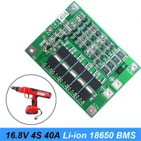 10pcs 4s 40a li ion lithium battery 18650 charger pcb bms protection board with balance for screwdriver 16 8v lipo cell module