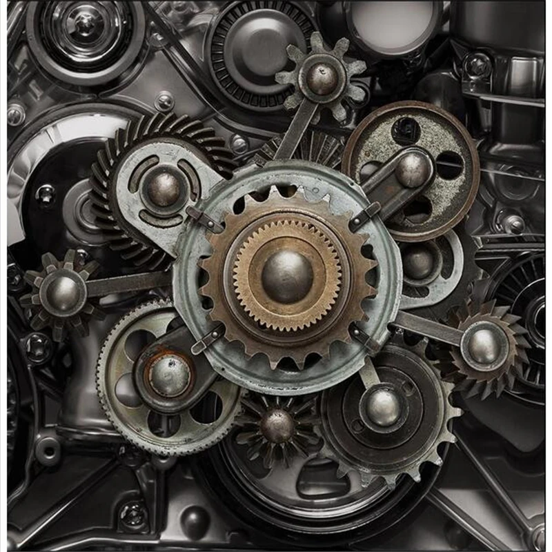 3d-наклейка beibehang на стену рисунок шестерни механический дизайн 3d комнатное
