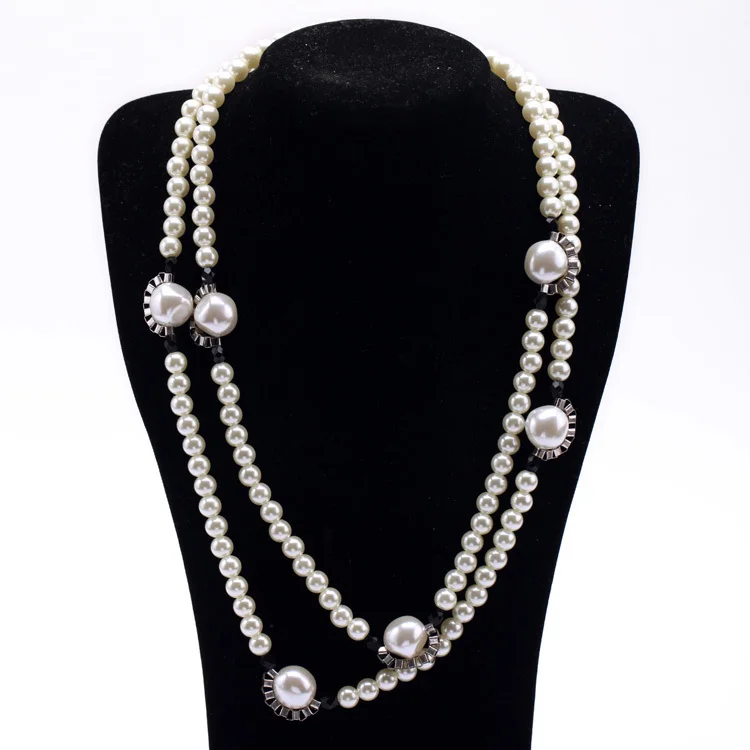 Fashion Necklaces for Women KISS ME New Item Beads Chain Simulated Pearls Long Necklace Jewelry Factory Wholesale | Украшения и