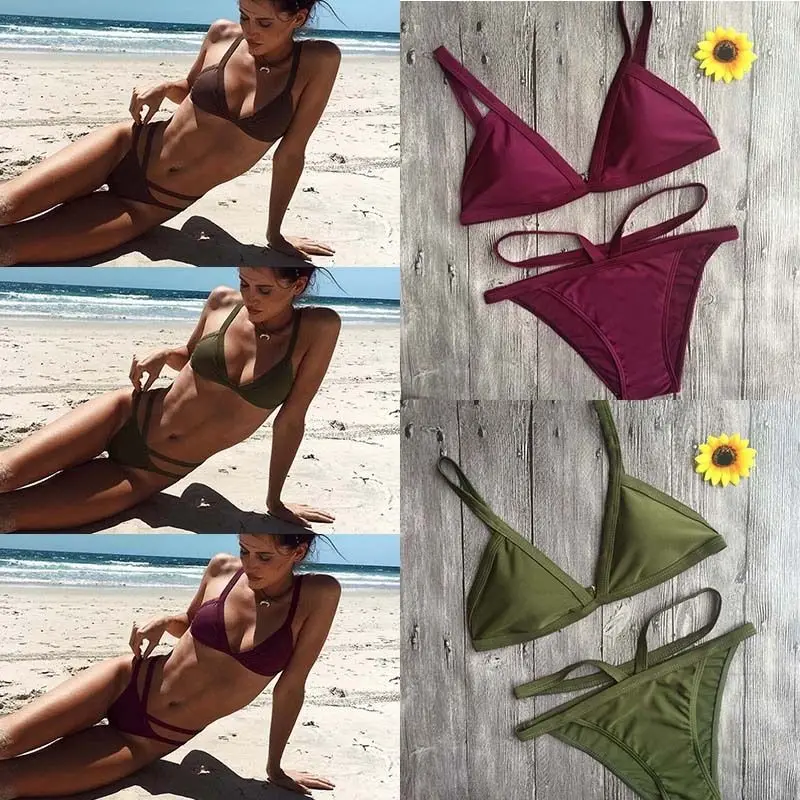 Лидер продаж 2017 Новый сексуальный женский комплект бикини купальник бандажный