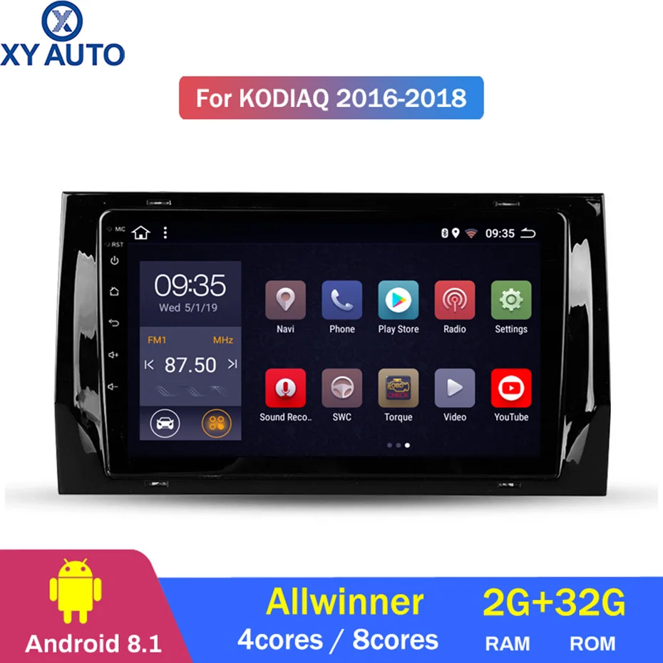 10 1 дюймовый 2.5D IPS HD мультисенсорный экран Android 2016 2 Гб ОЗУ 32 ПЗУ NAVI для Skoda Kodiaq 2018-с