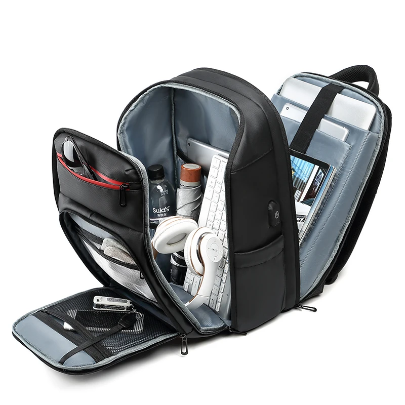 15,6 дюймовый рюкзак для ноутбука, деловая мужская сумка Mochila, рюкзак для путешествий с usb-зарядкой, водоотталкивающий функциональный рюкзак a0003