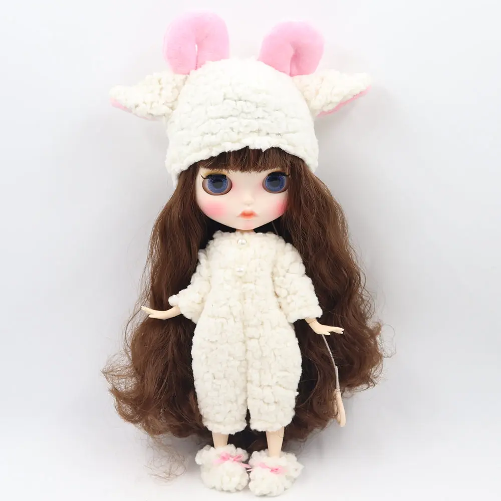 Кукла Blyth ICY DBS плюшевая овечья одежда с шляпой и обувью Swet милые наряды для