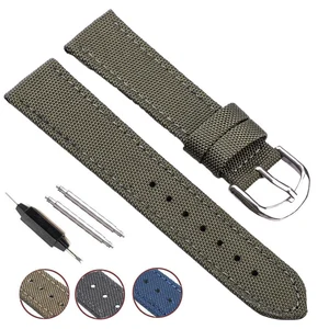 Ремешок тканевый для наручных часов, нейлоновый сменный браслет для мужчин и женщин, синий черный зеленый 18 20 22 24 мм