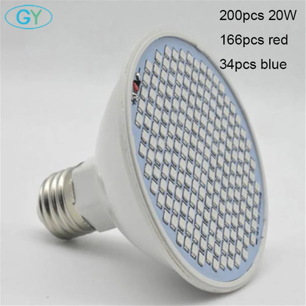 20W bulb Светодиодный светильник для выращивания, полный спектр, фитолампия, фито-клипса, лампа E27, светодиодный фито-лампа для комнатных цветов, овощей, растений, палаточная коробка, фитолампа - Испускаемый цвет: 20W bulb