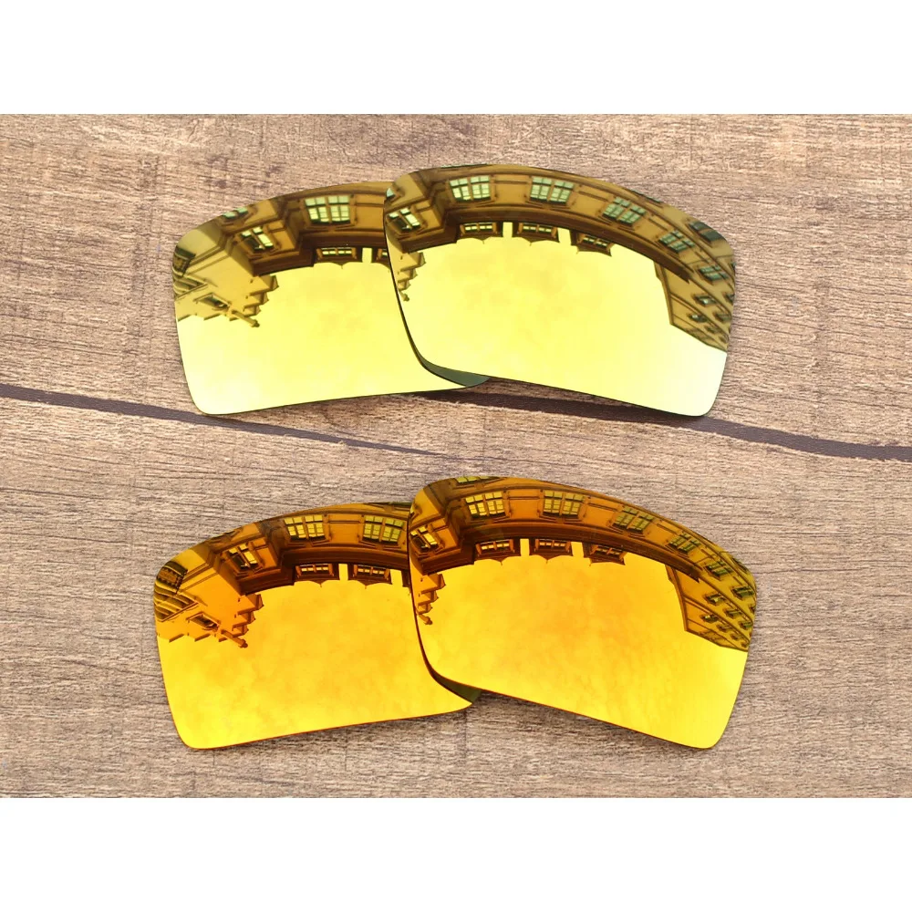 

Vonxyz 2 Pairs Ruby Mirror & 24K Mirror Polycarbonate Replacement Lenses for-Oakley Eyepatch 2 Frame